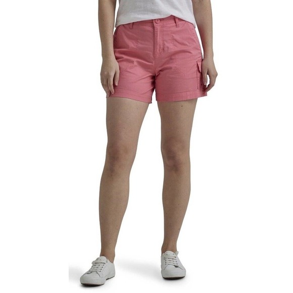 Lee Women's Cargo 5” Shorts Ultra Soft Waistband Mid Rise Lovat Pink NWT 22 M - Picture 1 of 4
